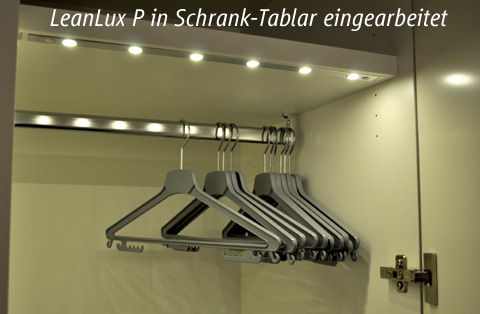 onlux LED - LeanLux P - Schrank-Einbau - in Regal eingearbeitet