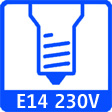 E14 Sockel 230V AC-Netzstrom (14mm Aussendurchmesser des Sockelgewindes) | E14 Base 230V AC (14mm outer diameter of the Edison-screw-base)