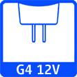 G4 Sockel 12V AC/DC-Niederspannung/Niedervolt-Anschluss (4mm Stiftabstand) | G4 Base 12V AC/DC Low-Voltage (4mm Pin-Center-Distance)