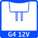 G4 Sockel 12V AC/DC-Niederspannung/Niedervolt-Anschluss (4mm Stiftabstand) | G4 Base 12V AC/DC Low-Voltage (4mm Pin-Center-Distance)